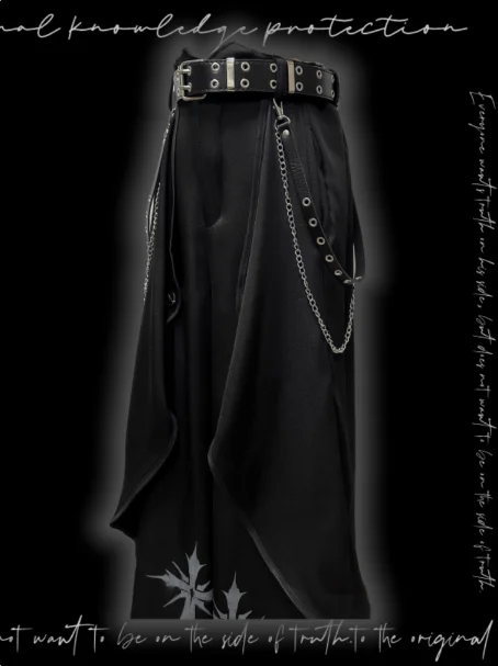 New Original Japanese Harajuku Cool Girl Fashion Gothic Irregular Pants Female Temperament Black Kawaii Pants Skirt