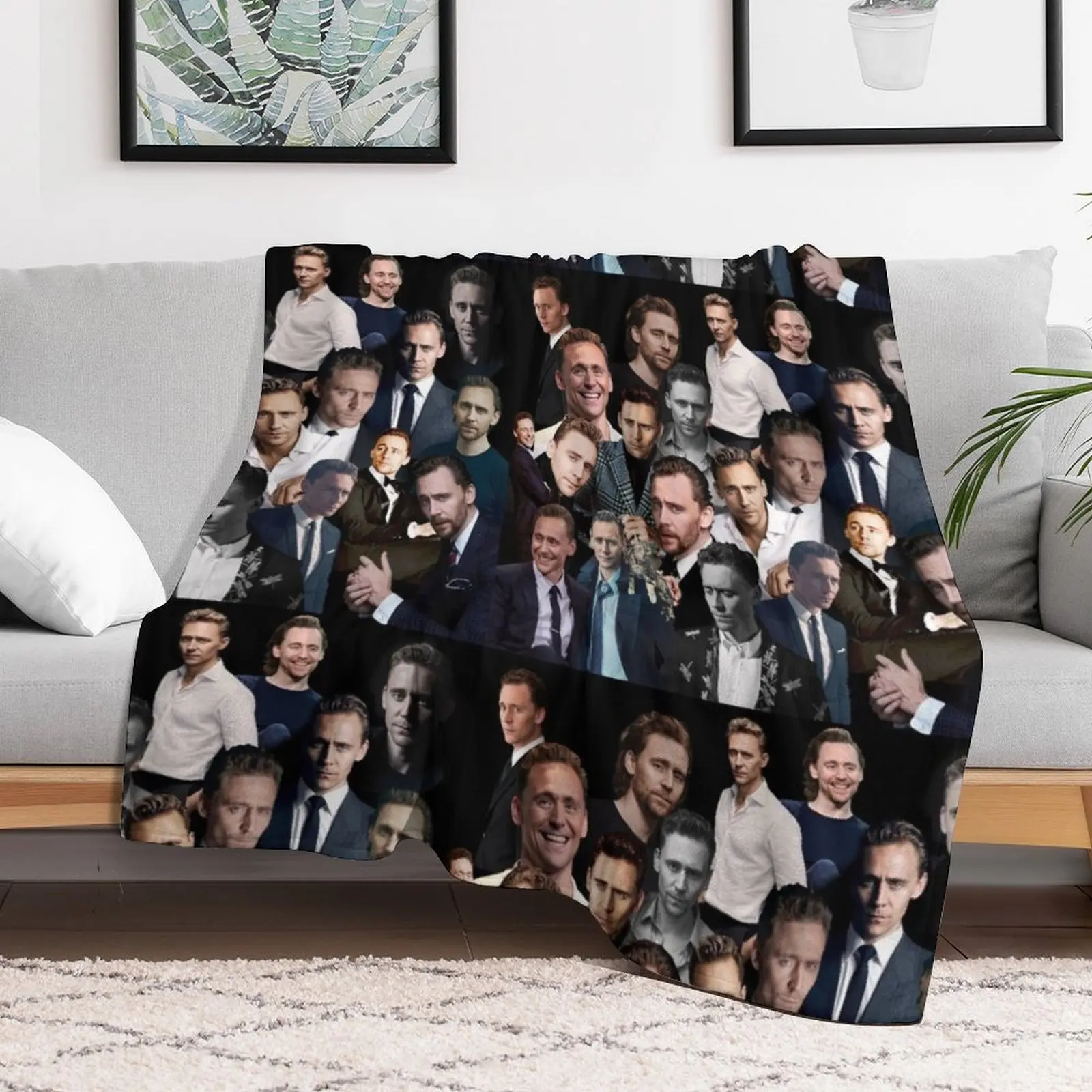 

Tom Hiddleston Sexy Collage Throw Blanket Plaid on the sofa Sofa Camping Blankets