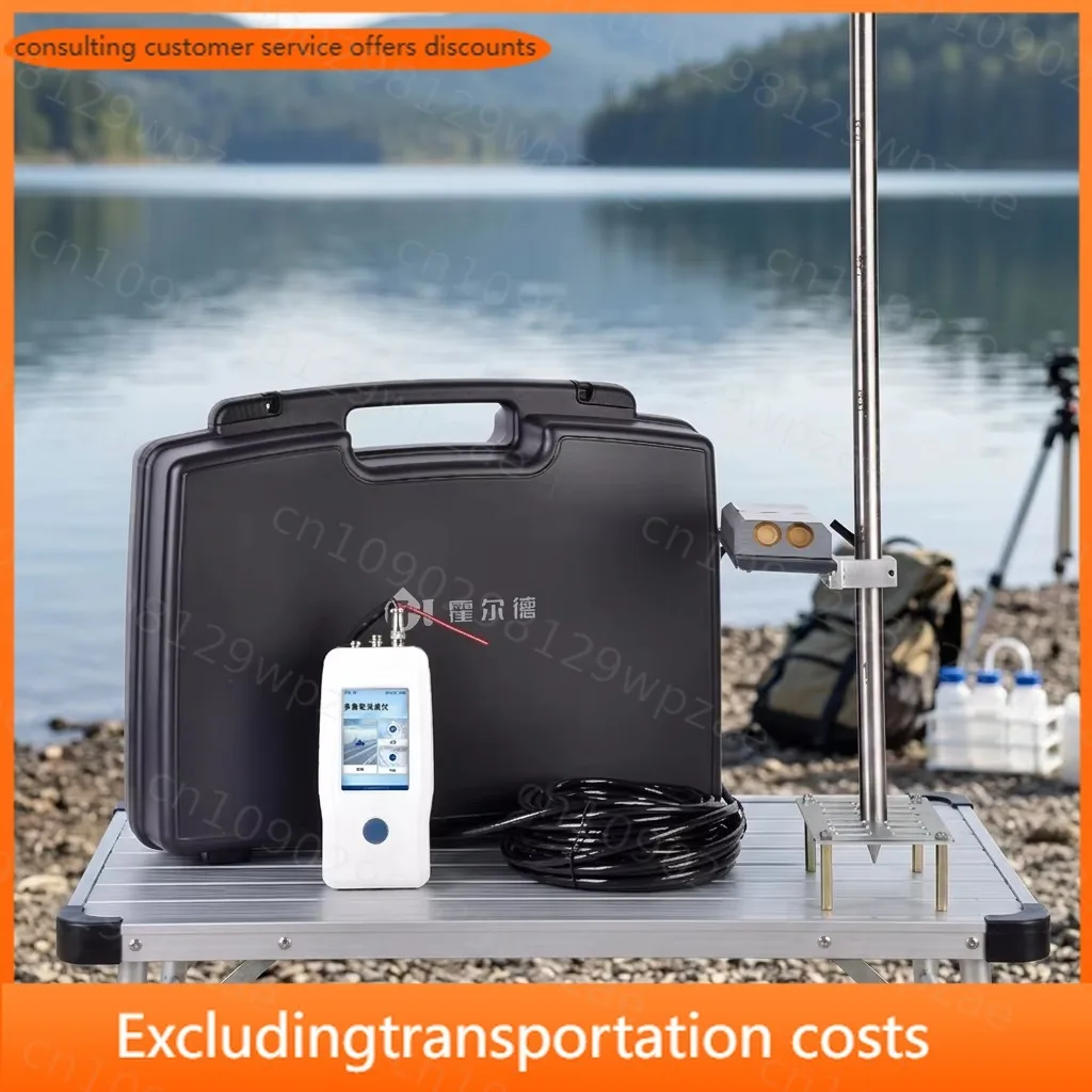 All-in-one Measuring Doppler Flow Velocity Flowmeter Simultaneous Temperature Level Readout Portable Doppler Flowmeter