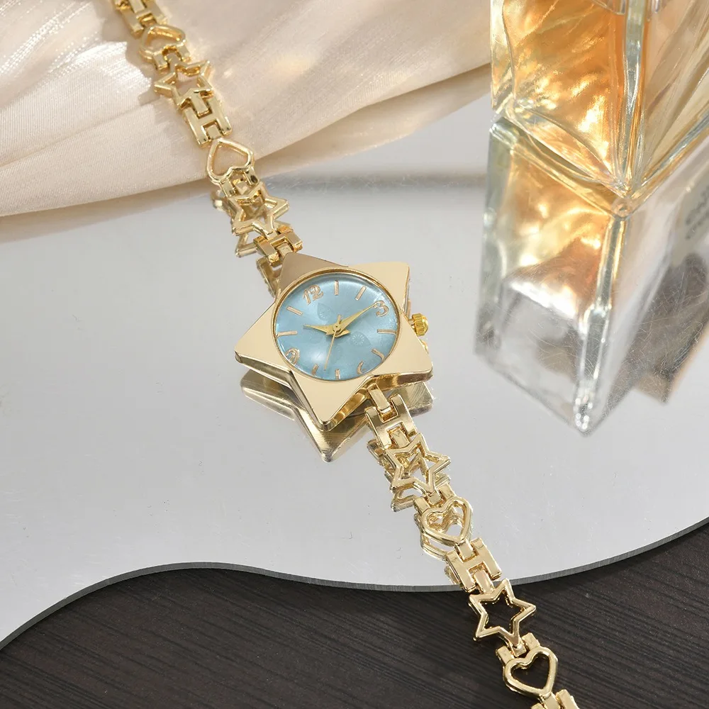 

New Alloy Women Watch Quartz Movement Creative Style Star Bracelet Watch Luxury Elegant Ladies Bracelet Watch Holiday Occasion