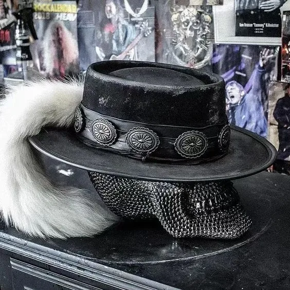 Fashionable Flat-Top Wool Hat Solid Color Wool Hat Pure Wool Felt Hat