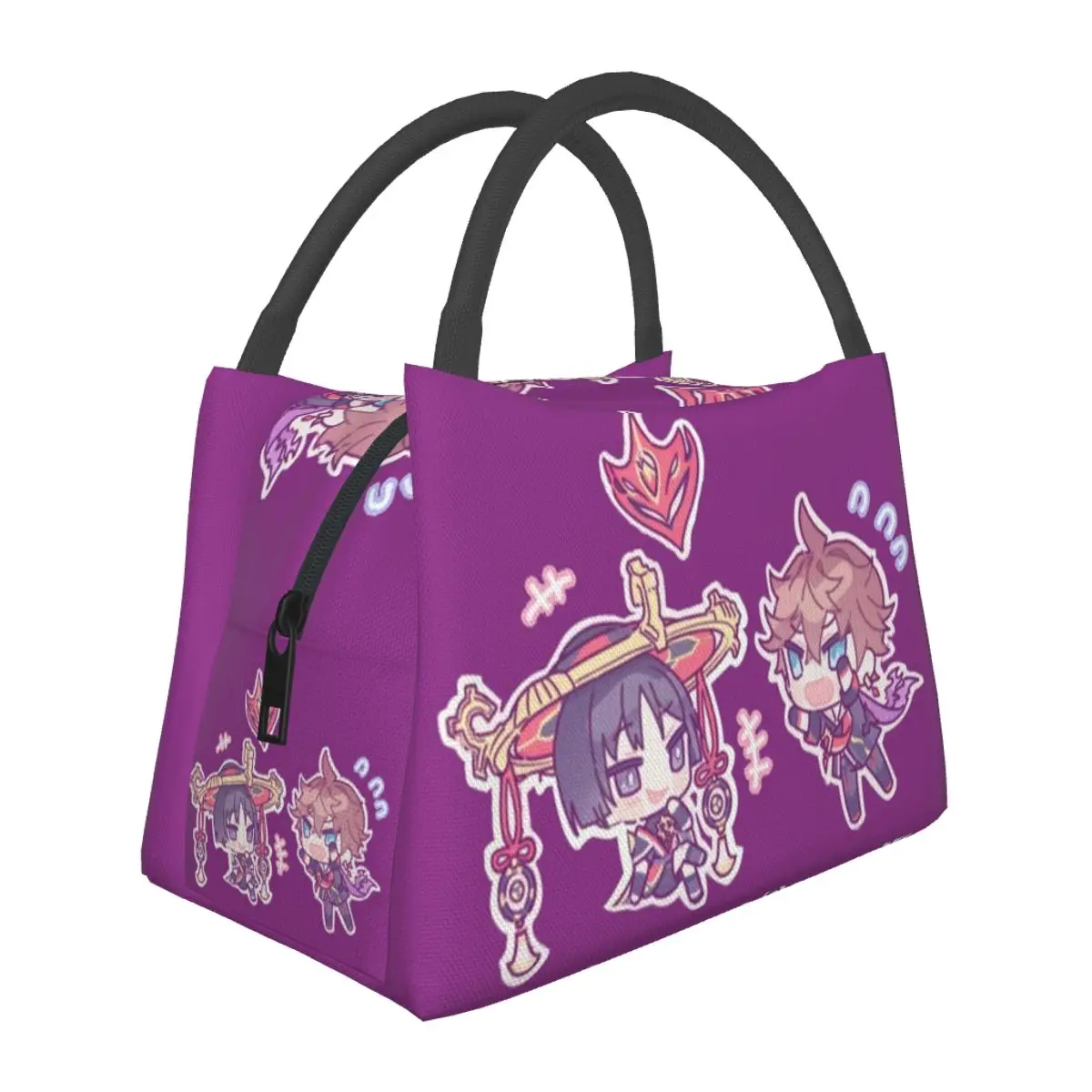 

Genshin Impact Chibi Childe And Scaramouche Сумки для обеда Bento Box Сумки для обеда Сумки для пикника Термосумка для женщин Студенческая работа