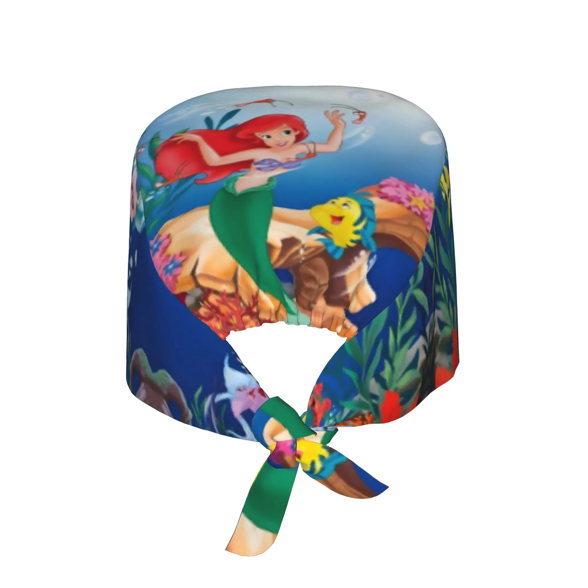 Custom Littles Anime Mermaides Medical Staff Scrubs Hat Unisex Fish Manga For Chef Hat Scrub Caps