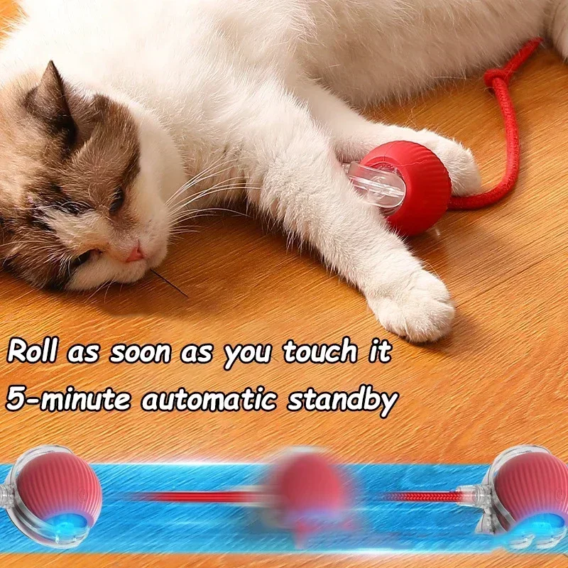 Interactive Cat Toys Rolling Bal Hyper Drive Pet Kitten Motion Activated Sensor Cats Accessories USB Rechargeable