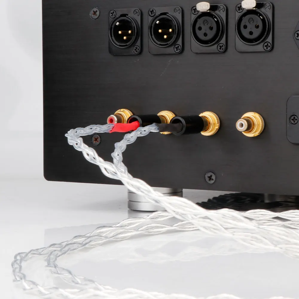 8N OCC 구리 은도금 RCA 오디오 케이블 Hifi RCA 상호 연결 케이블(Preffair 금도금 플러그 포함)