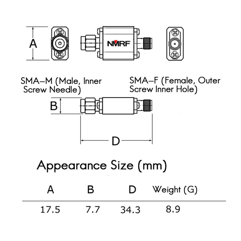 ABGN WFB-5060 5,8 G (5000–6000 MHz) UWB Breitband 5060 MHz Bandpassfilter