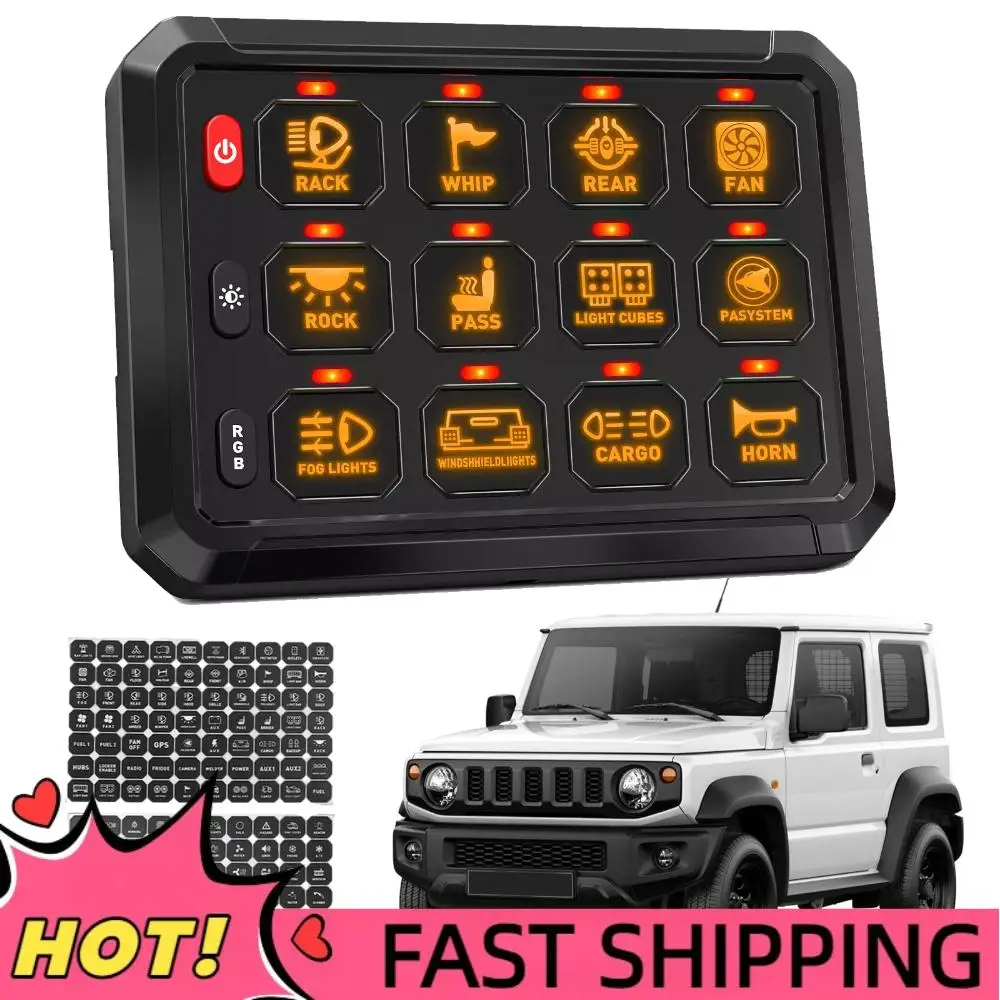 

Панель управления на 12 кнопок 12/24В для автофургонов, сенсорная, с подсветкой, для самостоятельной установки, для легковых и грузовых автомобилей, внедорожников, фургонов, автодомов