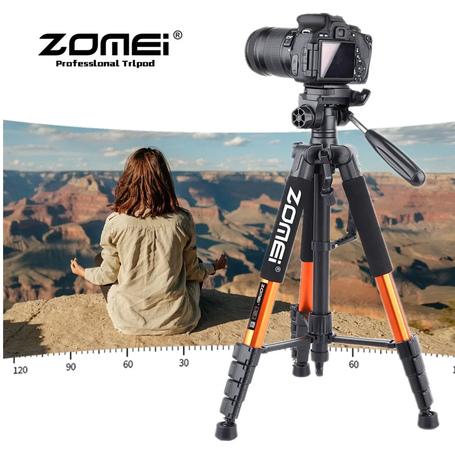

Zomei 187cm/73.6in Tall Aluminum Alloy Portable Tripod for Camera DSLR Canon Nikon, 360 Degree Panorama Photography Phone Stand