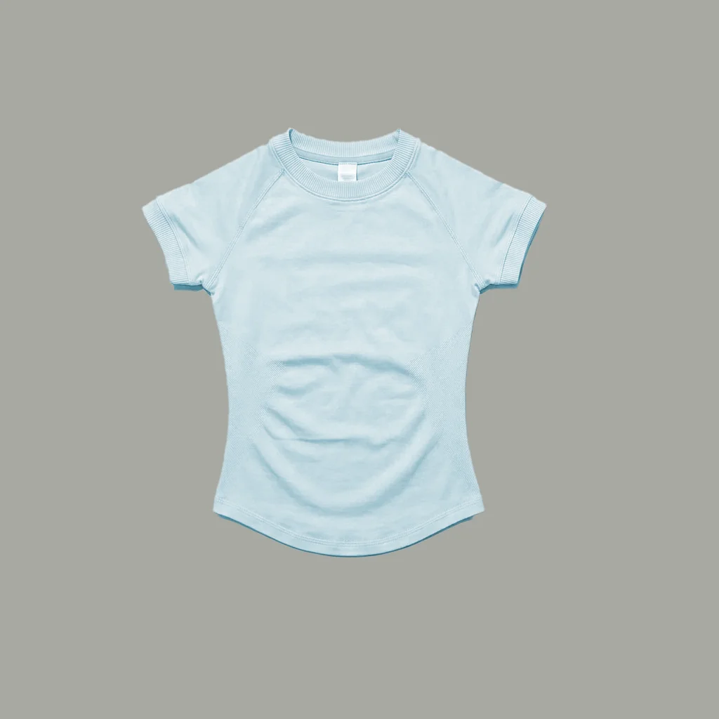 Damen Kompressions-Workout-T-Shirt Slim Fit Sportshirt Impact Kurzarm-Oberteil Gym-Training Leichtes Crop-Top