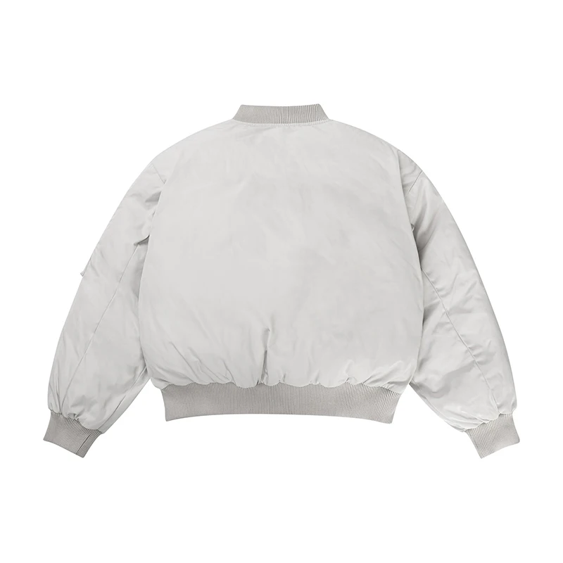 MWJQ ذكر قوس تفكيك تصميم مبطن الوقوف طوق شارع العليا سترة موضة 2024 شتاء جديد بلون معاطف 010007 #2