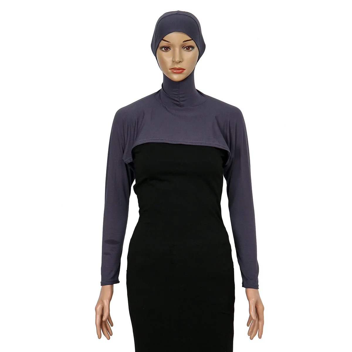 Picture 5: Elastic Jersey Full Neck Sleeve Hooded Scarf Woman Muslim Long Arm Cover Shrug Shoulder Oversleeve Suncreen Wear Under T- Shirt