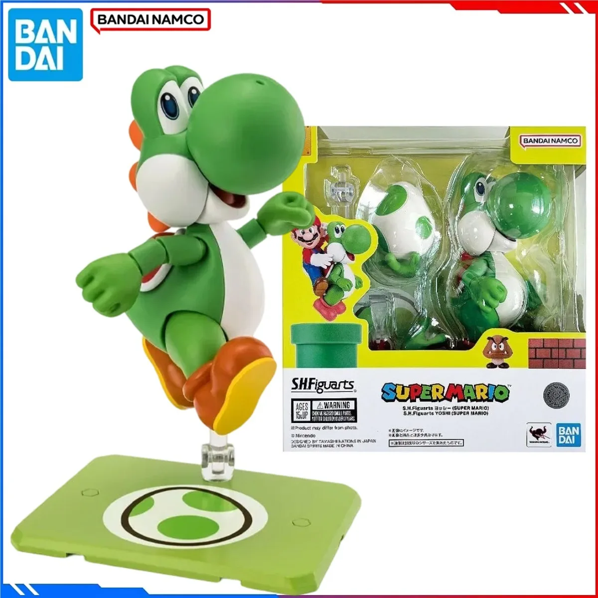

Оригинальные модели Bandai Super Mario: фигурки Йоши, сборные модели S.H.Figuarts, готовые модели, подарок для мальчиков
