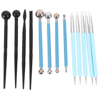 13Pcs Polymer Modeling Clay Sculpting Tools, Dotting Pen, Silicone Tips, Ball Stylus, Pottery Ceramic Clay Indentation Tools Set