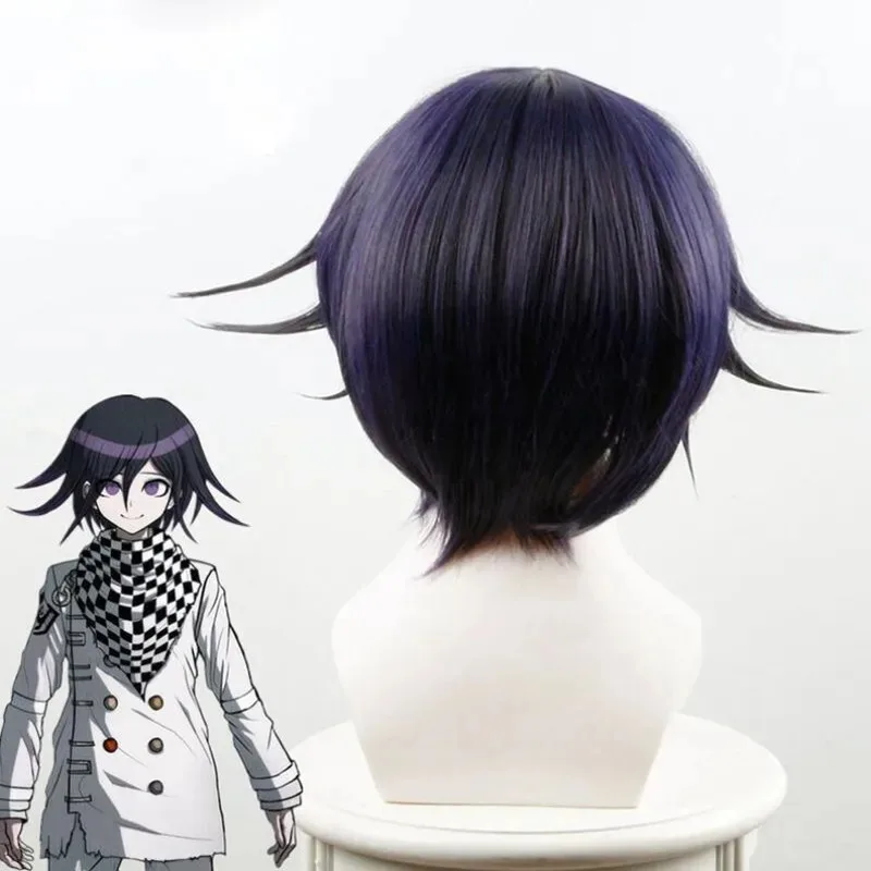 Danganronpa V3 Killing Harmony Ouma Kokichi Short Wig Cosplay Costume Dangan Ronpa Heat Resistant Synthetic Hair Men Wigs
