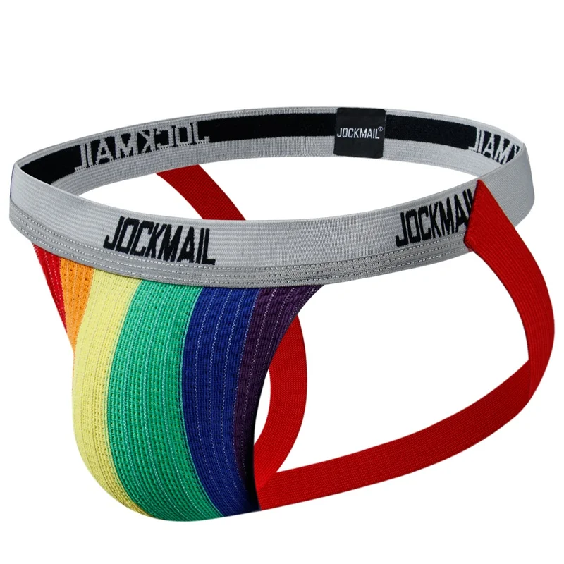 JOCKMAIL-ropa interior Sexy Gay para hombre, de Color sólido suspensorio de alta calidad, Tanga deportivo transpirable de gran tamaño