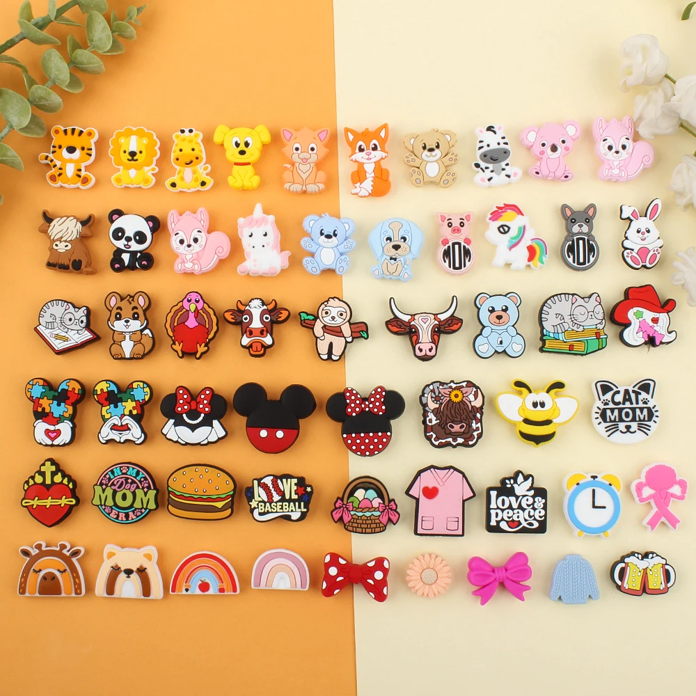 5/10Pcs Silicone Beads Giraffe Tiger Cartoon Animal Focal Beads DIY Keychain Necklaces Decoration Accessories For Jewelry Making