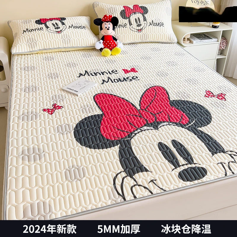 

Disney Mickey Minnie cartoon latex mat three-piece set Kawaii cute girls summer ice silk mat student dormitory special wholesale