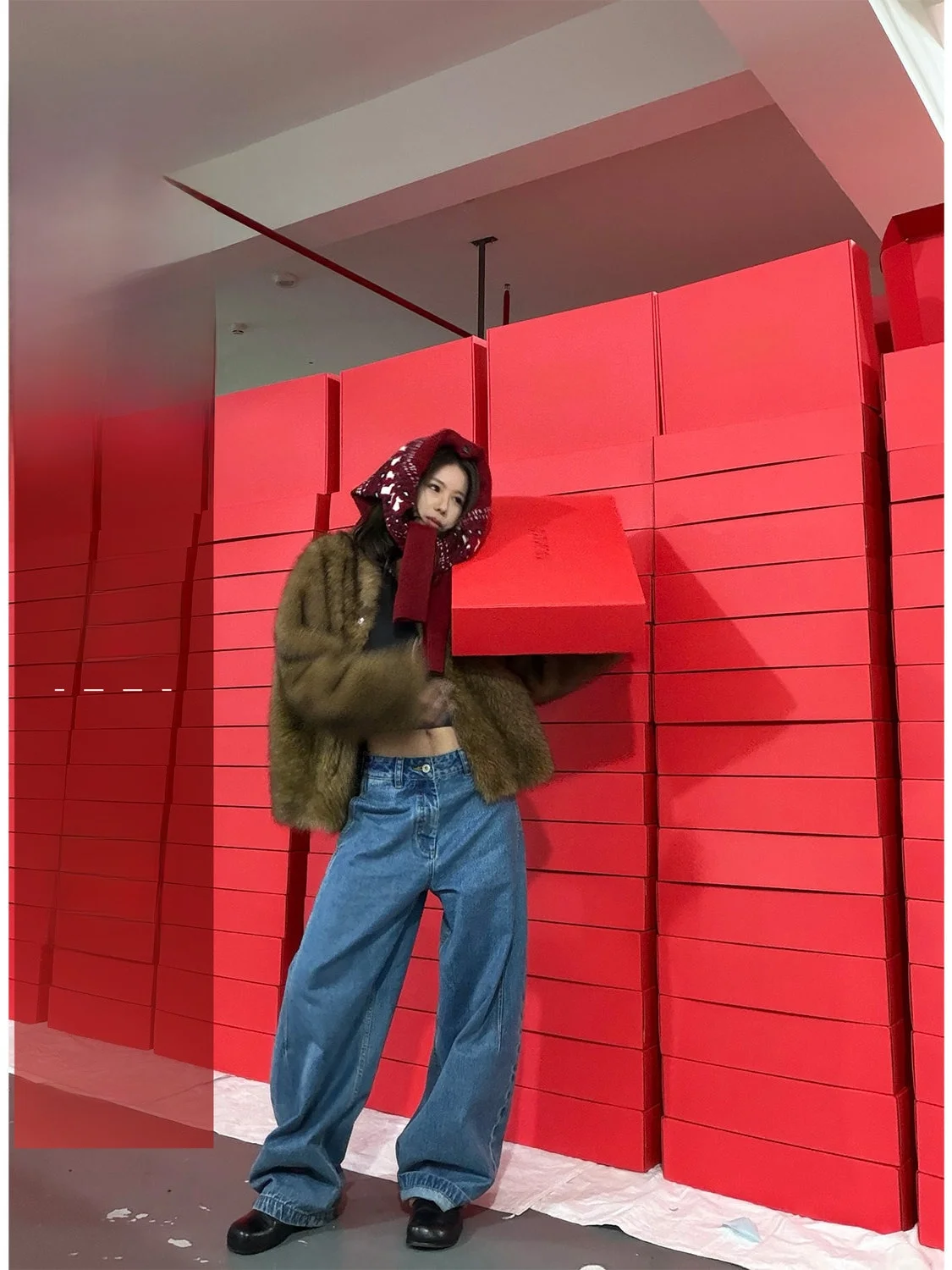 

D YANGJUN Women's Classic Arc Wide Leg Jeans Loose Fit Casual Sle Winter New Arrival Cotton Fabric l Waist Button Clo...