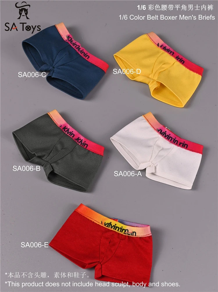 SA Toys SA006 1/6 Scale Male Colored Belt Boxer Briefs Underpants  Model For 12\'\' TBLeague JIAOU DOLL action figure