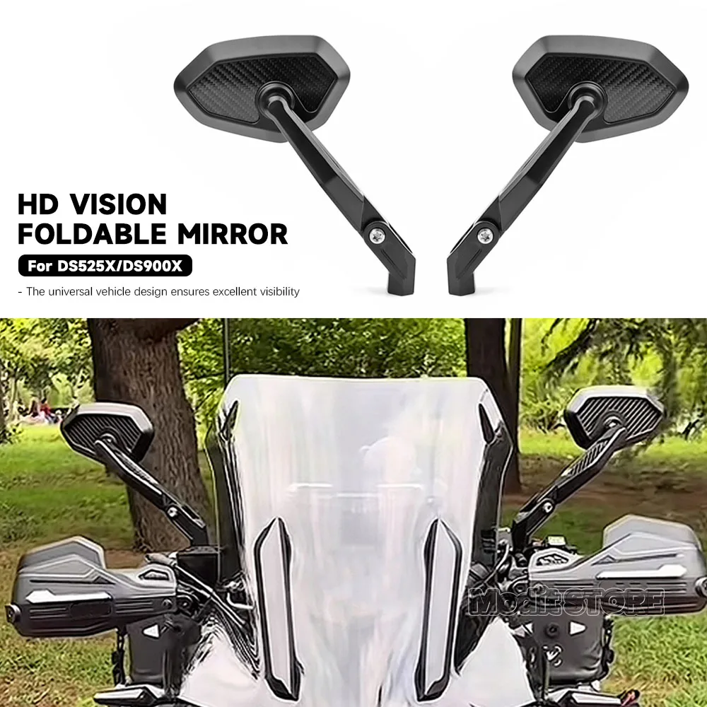

For VOGE DS525X DS900X DS625X DS800X Motorcycle Motorcycle Aluminum Foldable Rearview Mirror Adventure Adjustable Side Mirror