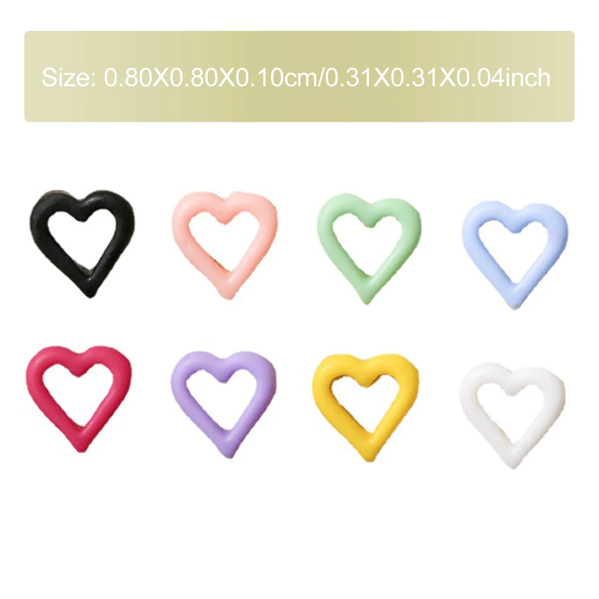 100 قطعة من دلايات الأظافر الصغيرة لعيد الحب في عيد الحب، زينة عيد الحب بالجملة