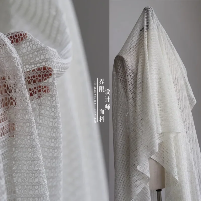 

Mesh Lace Flocked Fabric Soft for Dress Clothing Background Cloth Fashion Designer Handmade Diy Sewing Material