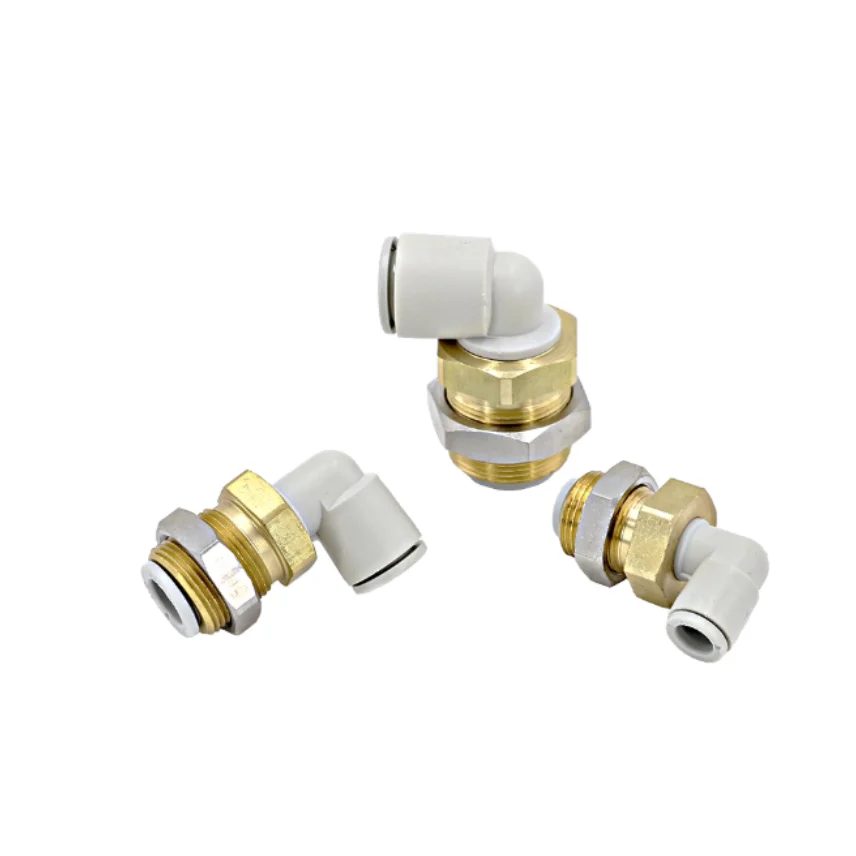 مرفق هوائي مشترك من خلال لوحة أنبوب هواء بزاوية قائمة سريع KQ2LE04/06/08/10/12-00A #4