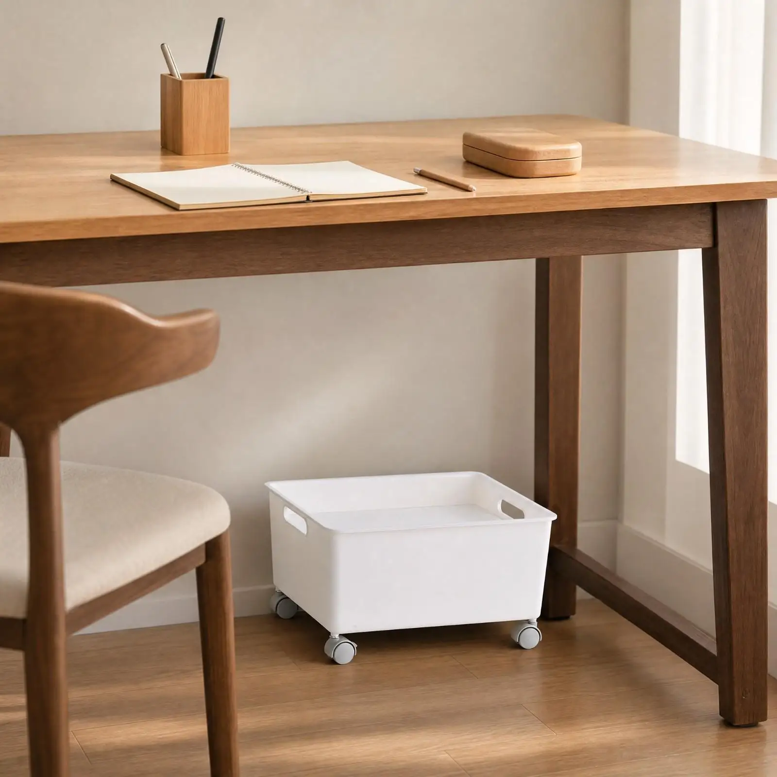 Wheeled Under Bed Storage Box Plastic for Storing Clothes Blankets and Extra Items
