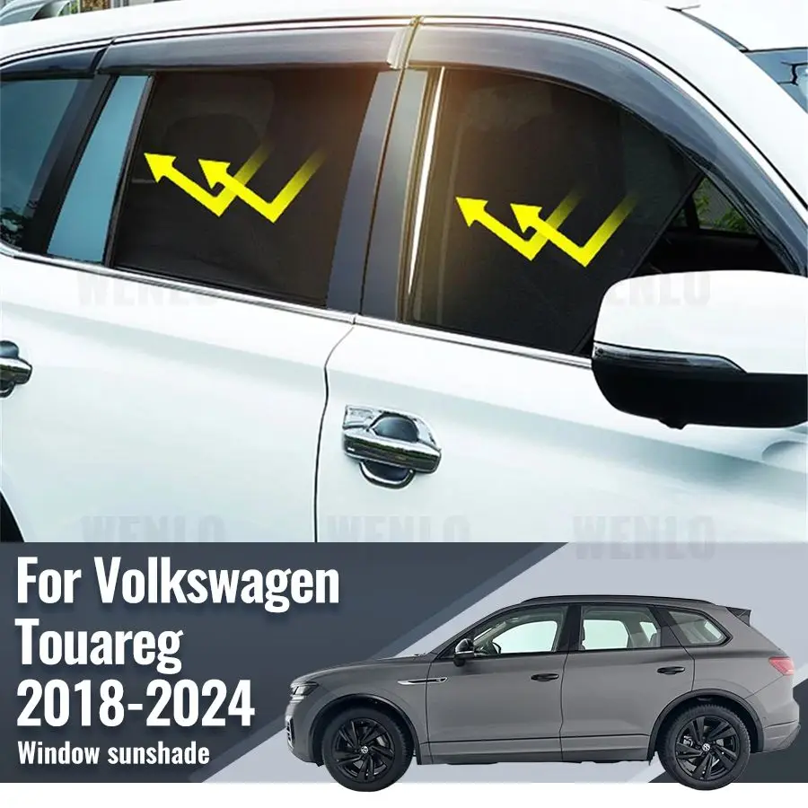 

For Volkswagen VW Touareg 2018-2024 Magnetic Car Sunshade Visor Front Windshield Curtain Rear Side Baby Window Sun Shade Shield