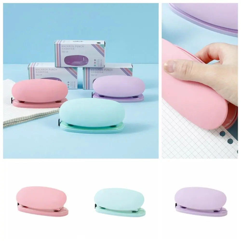 Macaron Color With Measure Scale 2-hole Paper Punch Double Holes Manual Binding DIY Hole Punch Binding Loose-leaf Punching Tool