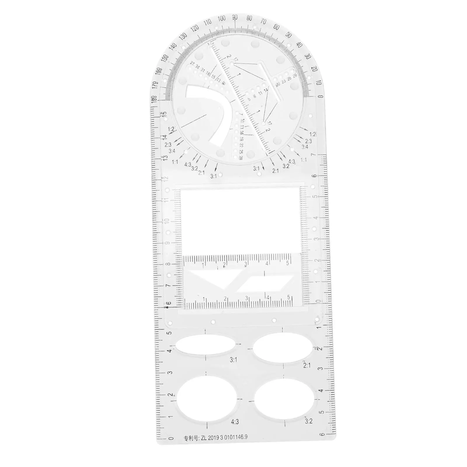 Plastic Drawing Templates Geometric Ruler Set Lightweight School Design Drafting Tools Multipurpose Measuring Architecture