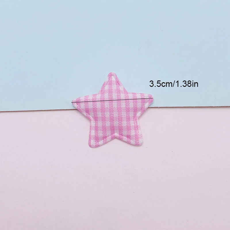 80 Stück 3,5 cm Gitterstoff-Stern-Applikationen mit Polsterung für DIY-Haarspangen, Accessoires, Kleidung, Kopfbedeckungen, Dekorations-Patches – Detail 2