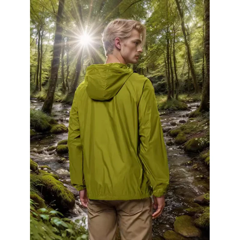 Chaqueta con capucha de Color sólido para hombre, ropa deportiva de protección solar, chaqueta informal, abrigo, verano 2024