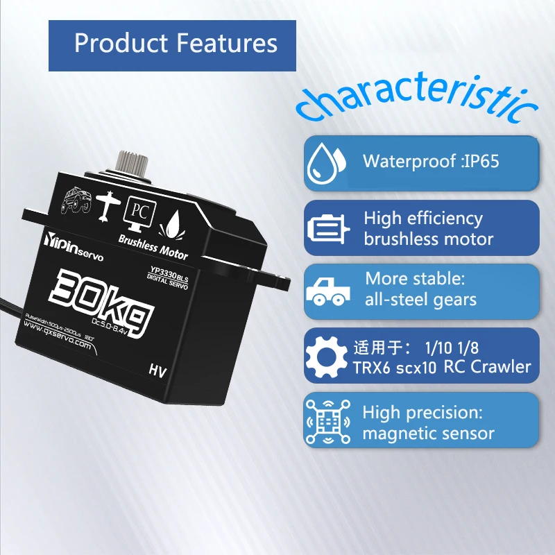 GXservo 全金属ギア 30 キロ PWM デジタル高トルクブラシレスサーボモーター産業オートメーション機器、ロボットジョイント用