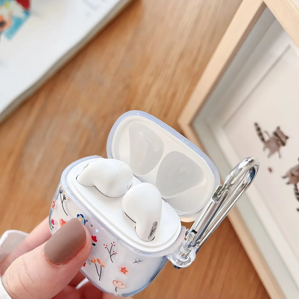 Cute Astronaut Smile Protective Earphone Case for Baseus E8 TWS Bluetooth Headphones Boxs Baseus E3 E8 Earbuds Cover With Hook