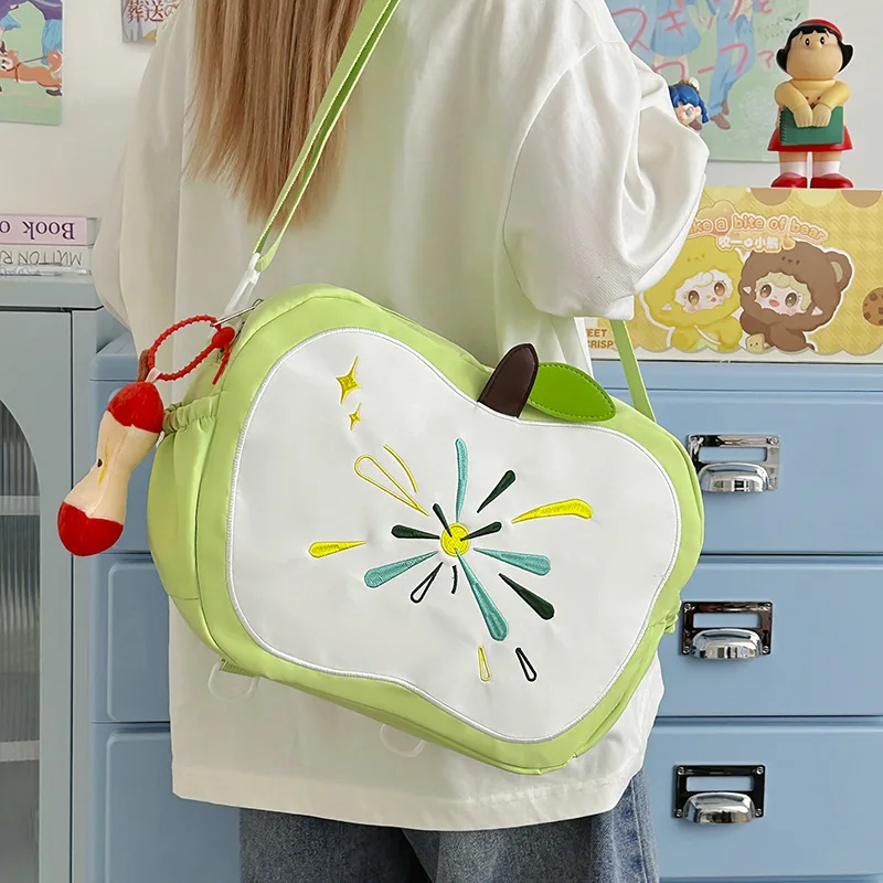 

Apple Large Capacity Shoulder Bag 2026 New Color Contrast Commuter Portable Backpack Fashion Leisure Storage Bag Backpack