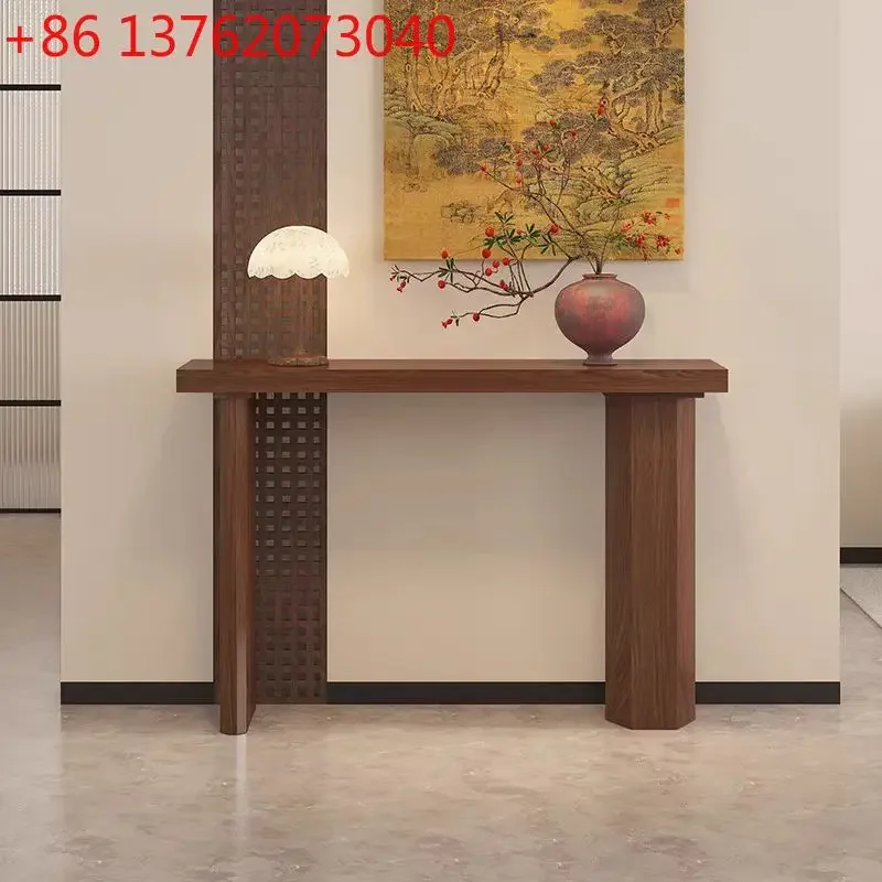

New Chinese-style solid wood entrance table partition against the wall strip case entrance cabinet