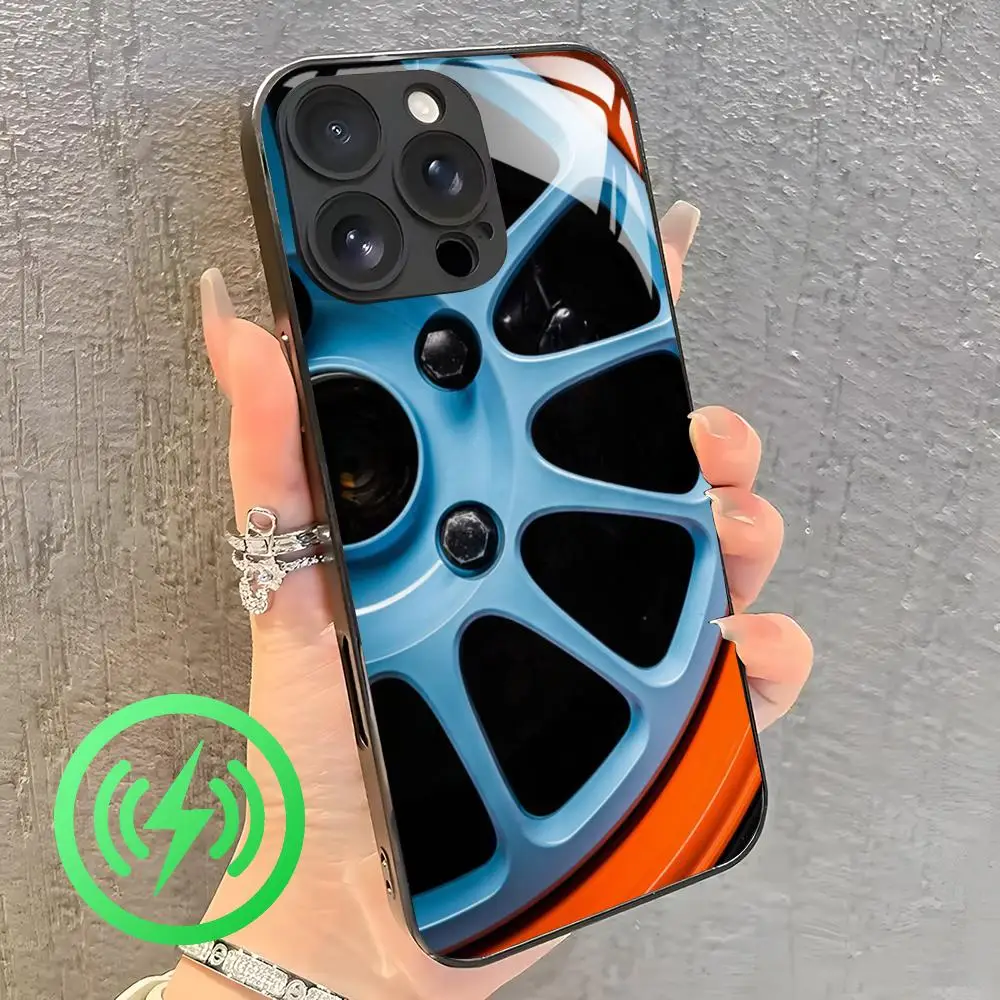 Car G-Gulf-Racing  Phone Case For iPhone17 16 15 14 13 12 11 X XR XS 8 Plus Mini Pro Max Glass Case - view 4