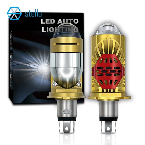 Stella Bi-proyector de lente LED H4, Mini bombilla 110W Canbus 14000LM, fácil instalación, ventilador, lente de refrigeración, faro para coche/motocicleta 8-90V
