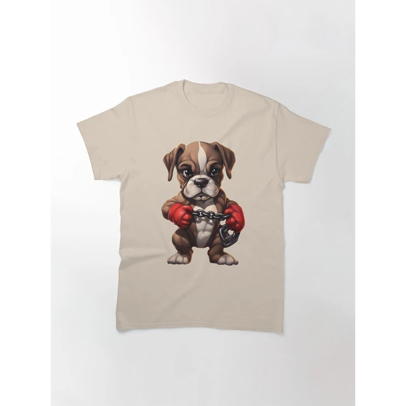 Fighter Boxer Puppy Cotton T-Shirts Dog Animal Print Men Women Streetwear Short Sleeve T Shirt Harajuku Unisex Tees Top Clothing