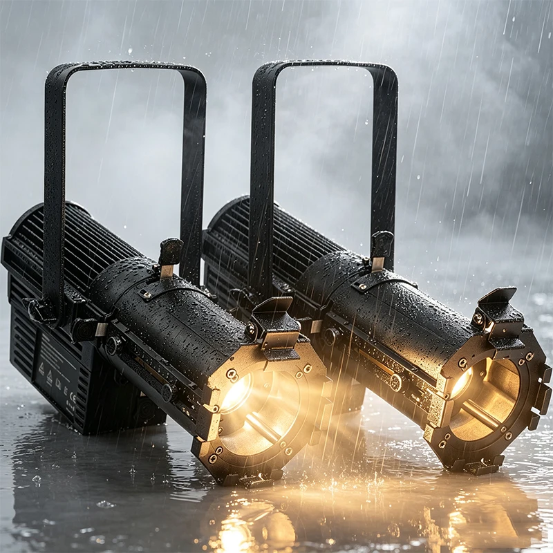 60W Aluminum Manual Zoom 15°-30° or 25°-50° Ellipsoidal Lights IP65 Waterproof WW CW 2700K-6000K Stage Lighting Profile Lights