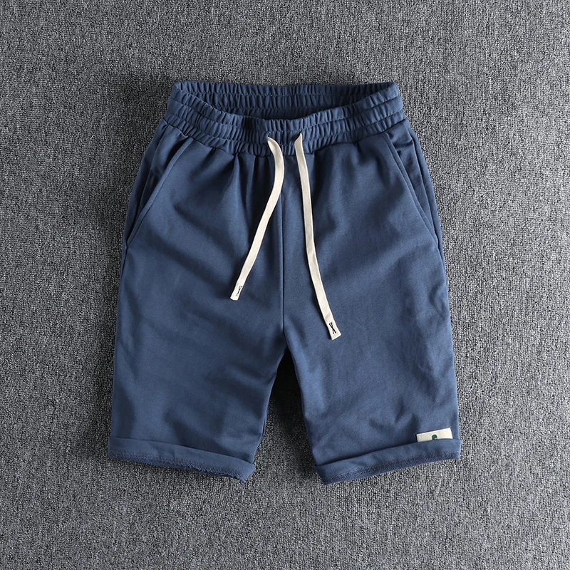 Mannen Casual Shorts Met Gebreide Comfort Loop Eenvoudige Pasta Doek Decoratieve Sport Koord Vijf Cent Broek Pure Kleur broek