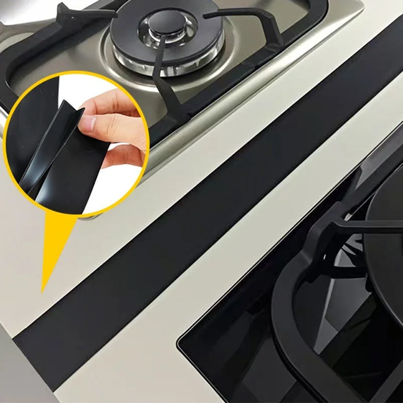 Silicone Gap Sealing Strip for High Temperature Kitchen Waterproof Anti-Fouling Sealing Spaces Durable Soft Cover Tools 2/1Pcs