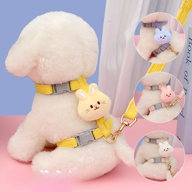 

Cat Traction Rope Cute Rabbit Series Set Small Dog Rope Dog I-shaped Chest Strap Adjustable