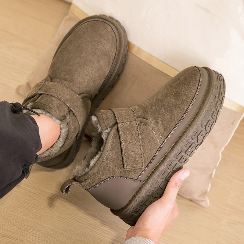 

2025 Men’s Heavy-Duty Snow Boots, Warm Cuff & Thick Soles, Anti-Skid for Thanksgiving, Fashionable & Easy Clean for Daily Wear