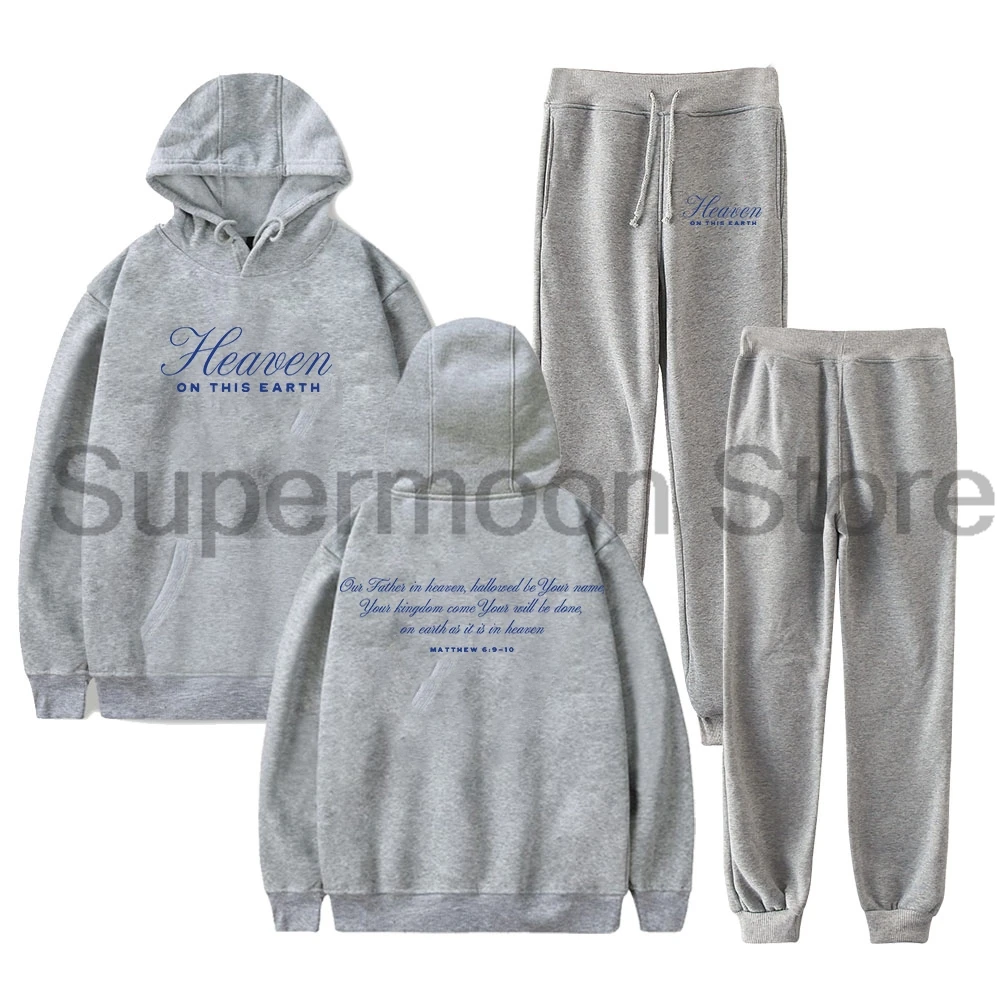 Forrest Frank Heaven On This Earth Hoodies Jogger Calças Conjunto de duas peças Moletons + Calças de moletom Mulheres Homens Conjuntos de roupas