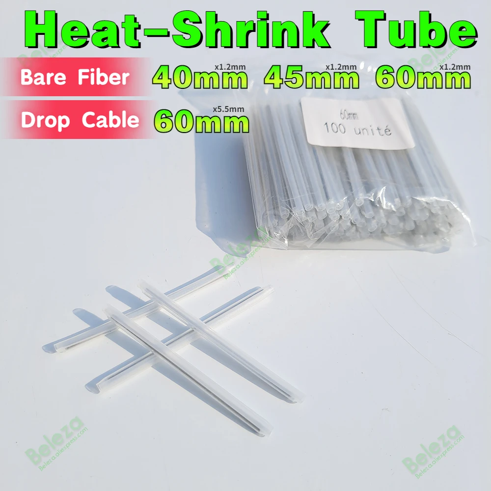 

Lowest price 2000pcs lot 60mm 45mm 40mm x1.2 5.5mm Bare Fiber Optic Fusion Protection Splice Sleeves Heat Shrink Tube Wholesales