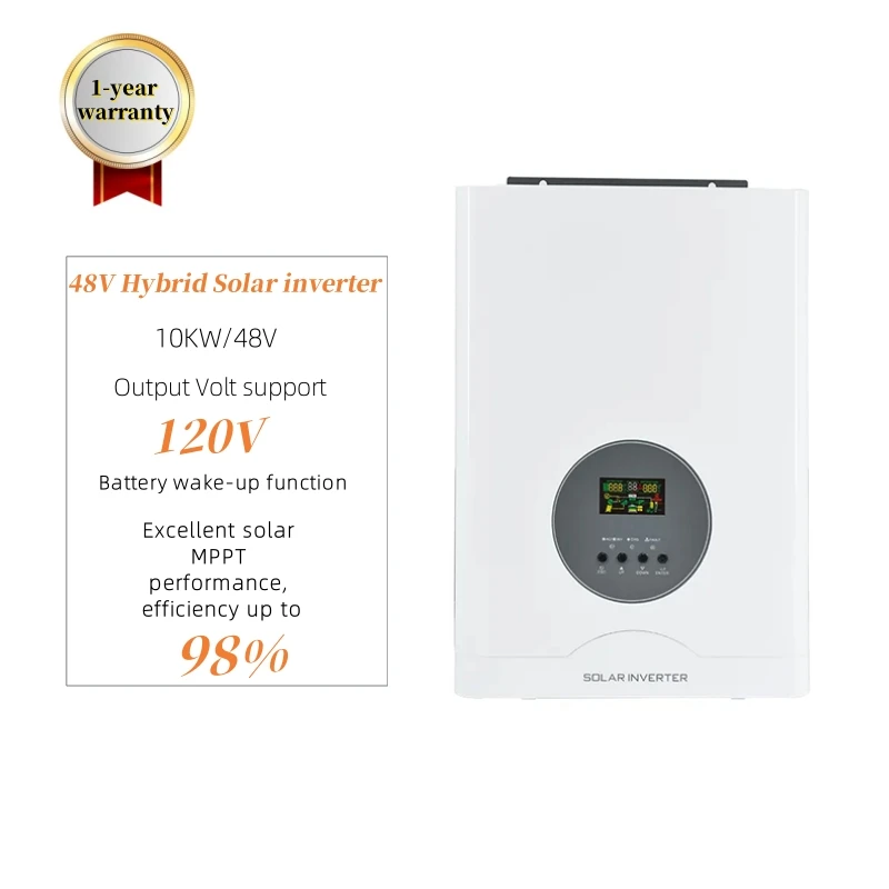 

Hybrid Off-grid Solar Inverter 24v 48v 10KW 10KVA Solar Charge Controller Inverter Converters MPPT Built-in