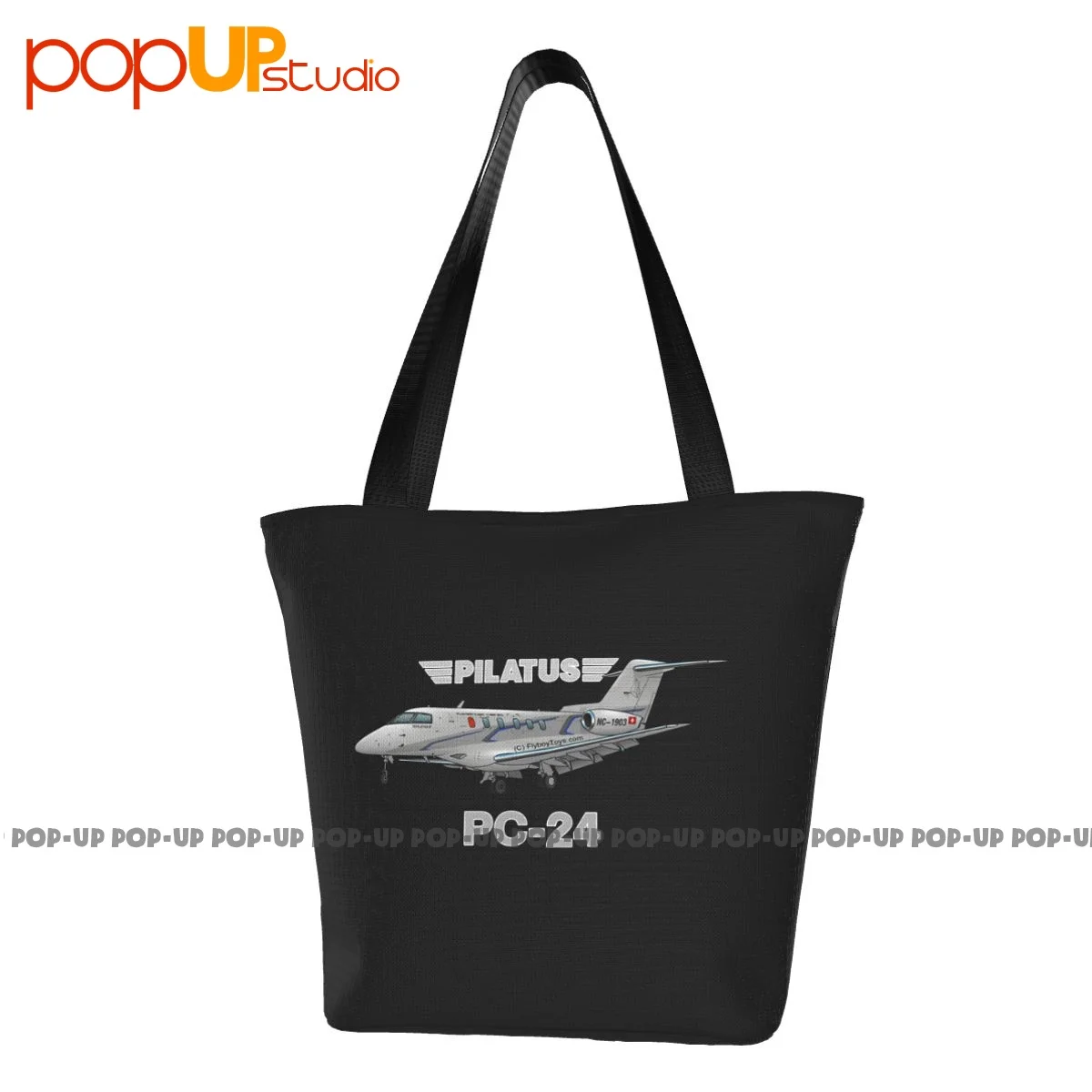 Pilatus Pc-24 (Silver) Airplane Retro Handbags Convenient Shopping Bag Carrying Bag