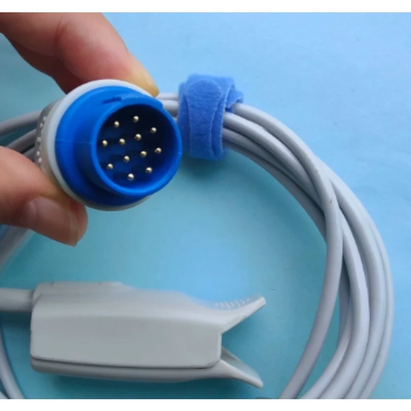 M7000 12Pin Finger Clip SpO2 Sensor Cable Multi-Parameter Patient Monitor Reusable Medical Accessories
